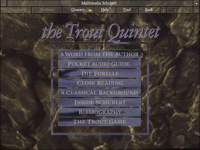 Microsoft Multimedia Schubert: The Trout Quintet Main Menu (1995)
